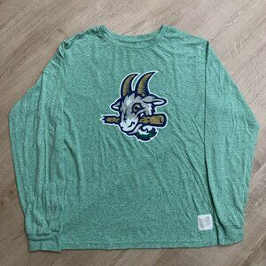 Retro Brand MiLB Hartford CT Yard Goats Men's Small S Long Sleeve T-Shirt Green